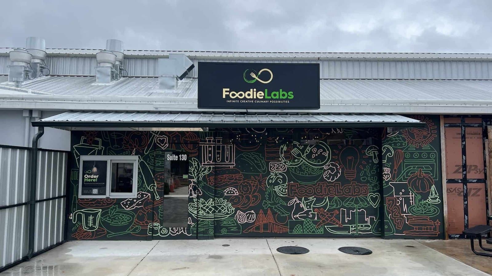 The Foodie Labs storefront with the Order Here pickup window in St. Petersburg, FL